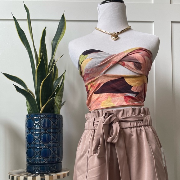 Rust Slinky Printed Twist Bandeau - Picture 3 of 8